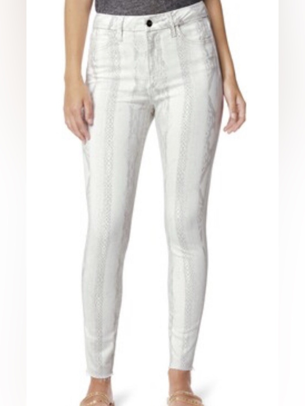 Joe’s Gray/White Snake-print Jeans NWT